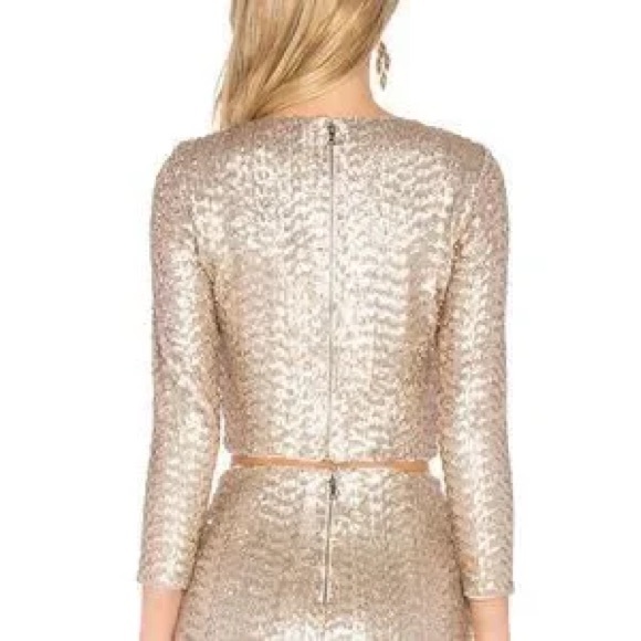 Alice & Olivia Sequin Longsleeve Top - Picture 2 of 7